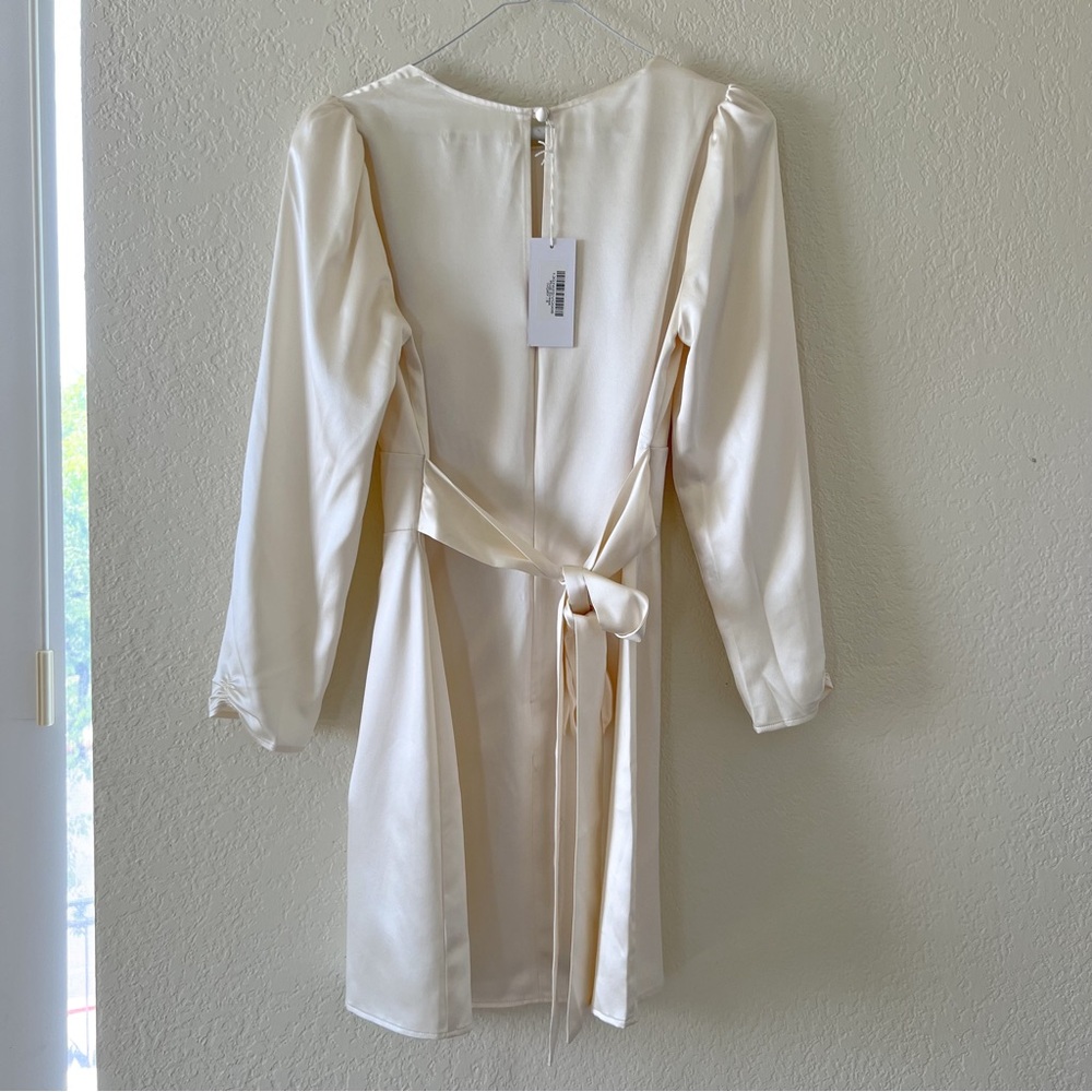 Reformation Rudi Silk Mini Dress Ivory 6 - Picture 7 of 8